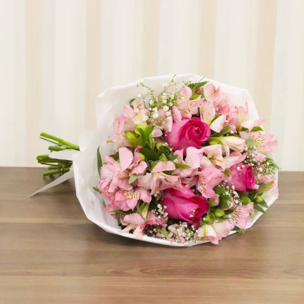 Buquê Carinho de Rosas Pink