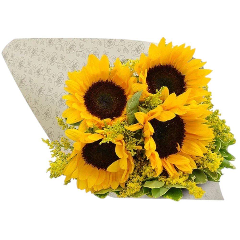 Buquê de 4 Girassóis Te Adoro