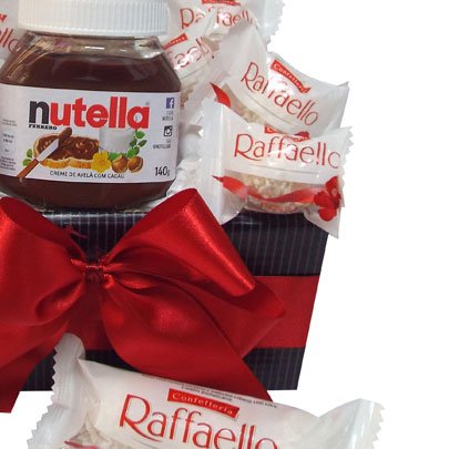 Cesta de Chocolate Delícias Nutella e Rafaello