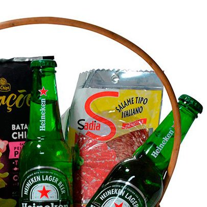 Cesta de Cerveja Heineken e Petiscos
