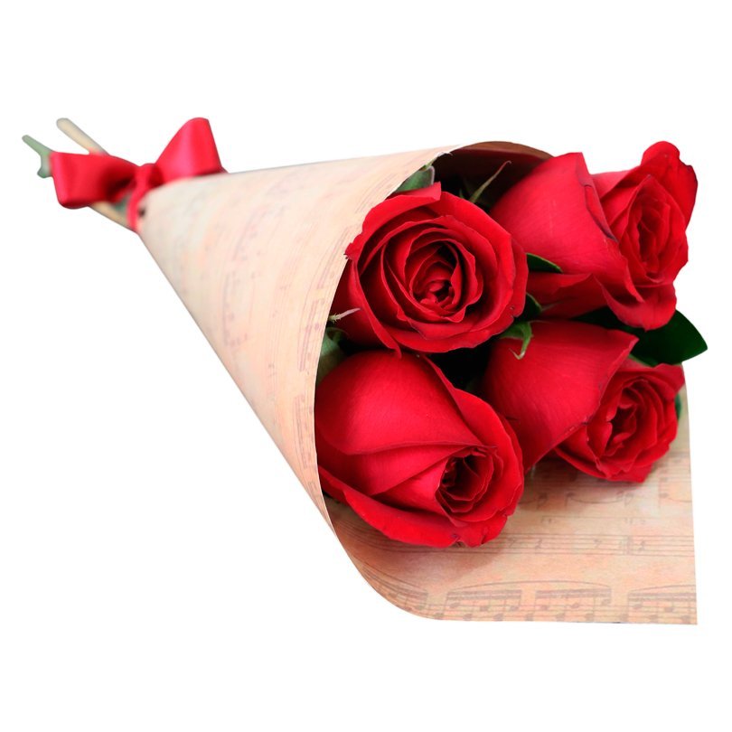 Buquê de 4 Rosas Vermelhas - Compre Online | Nova Flor