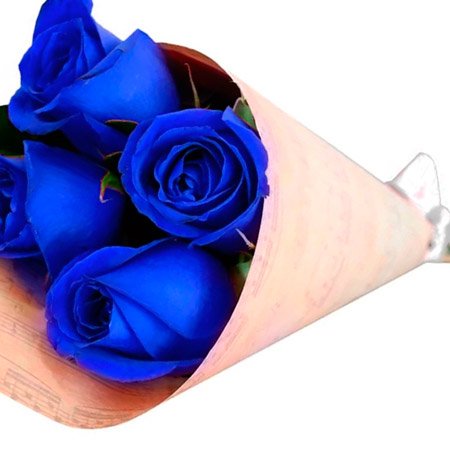 Buquê de 4 Rosas Azuis