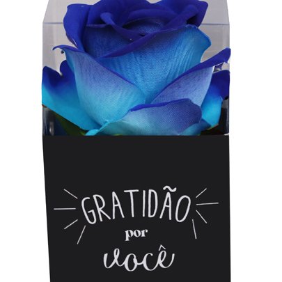 Rosa Artificial Azul Gratidão Por Você