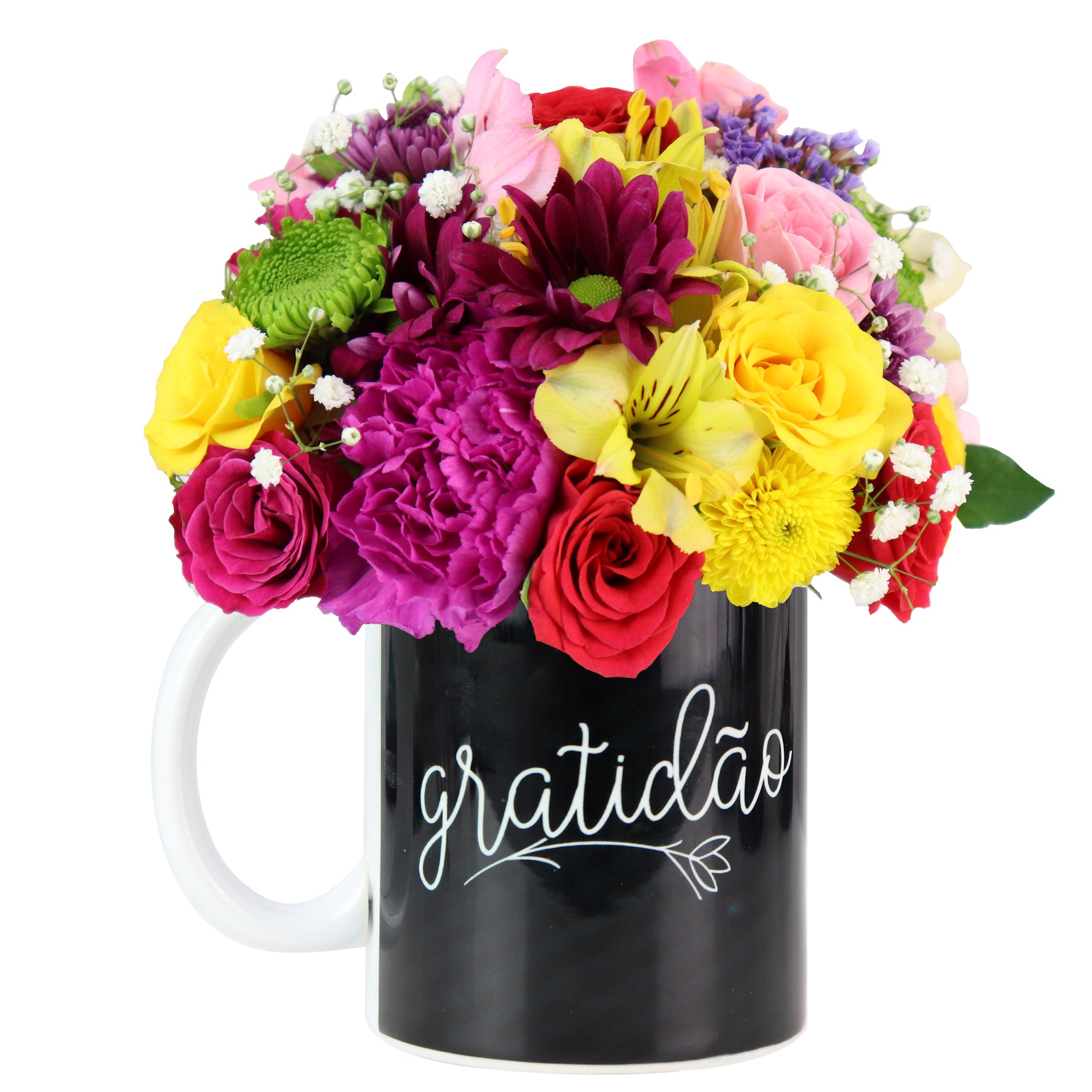 Flores na Caneca Gratidão