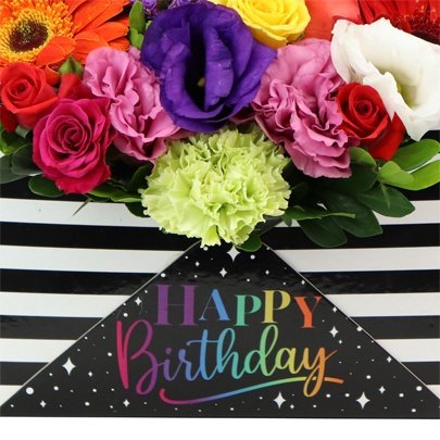 Flores no Envelope Happy Birthday
