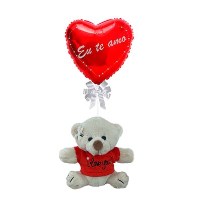 Balão Eu Te Amo e Urso Dodói