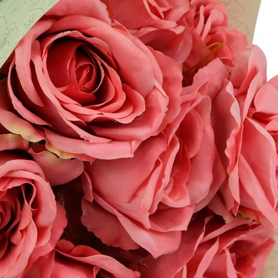 Ramalhete de Nove Rosas Artificiais Cor de Rosa