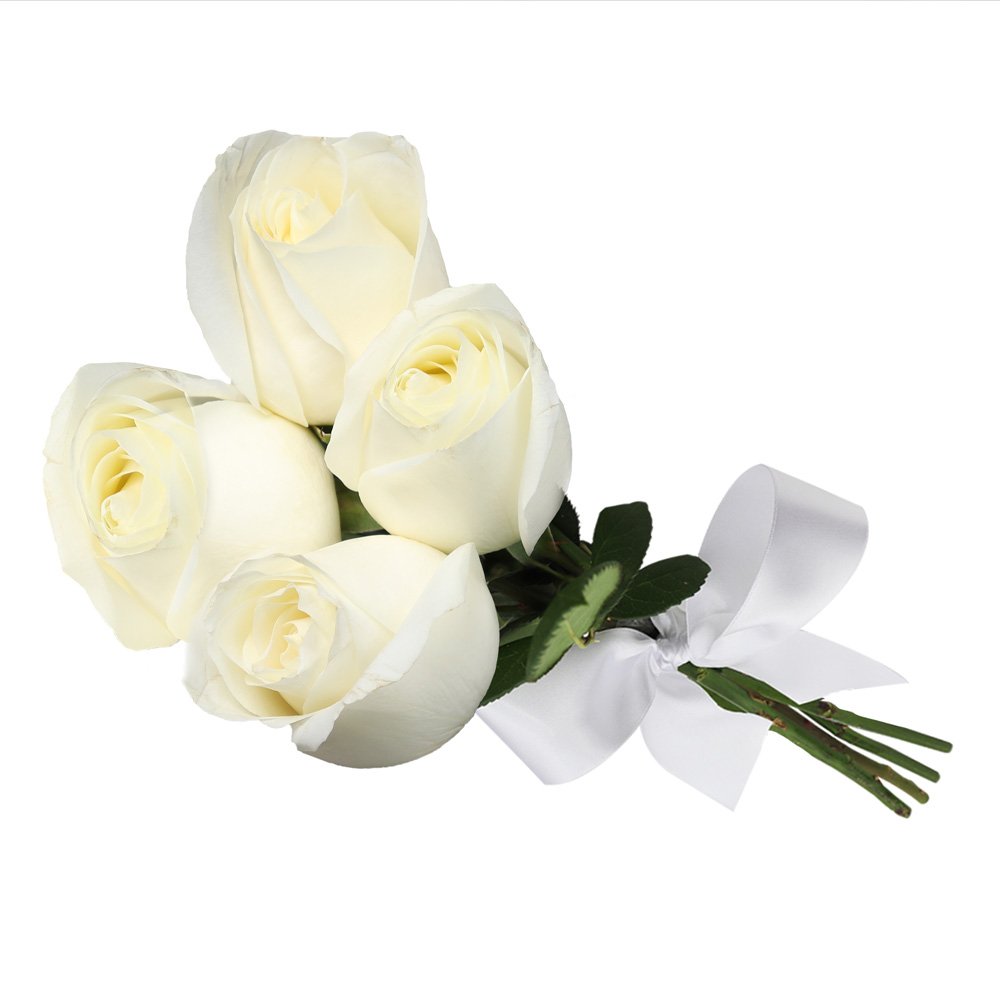 Ramalhete de 4 Rosas Brancas