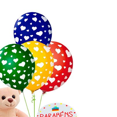 Cesta de Aniversário com Balões