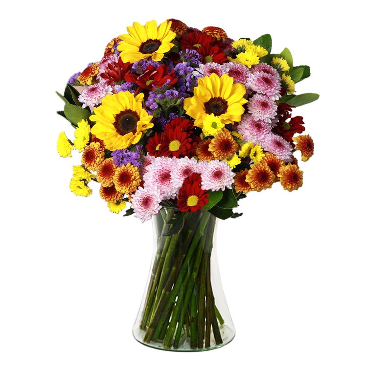 Vaso Mix de Flores Te amo