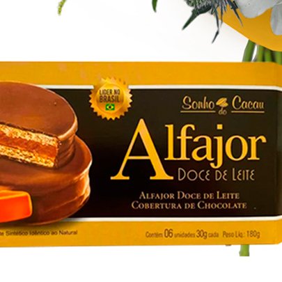 Buquê 04 Estações Amarelo e Alfajor Doce de Leite