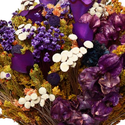 Vaso com Mix de Flores Secas Roxo