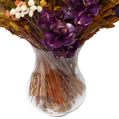 Vaso com Mix de Flores Secas Roxo