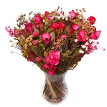 Vaso com Mix de Flores Secas Pink