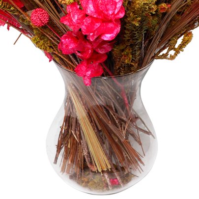Vaso com Mix de Flores Secas Pink