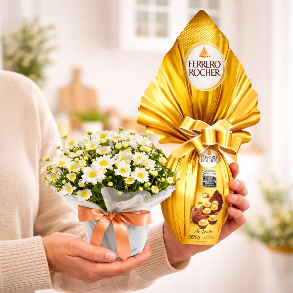 Margaridinha Branca e Ovo Ferrero ao Leite