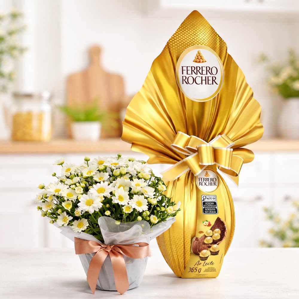 Margaridinha Branca e Ovo Ferrero ao Leite