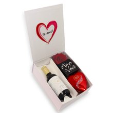 Kit Te Amo com Rosa Encantada e Lindt e Espumante