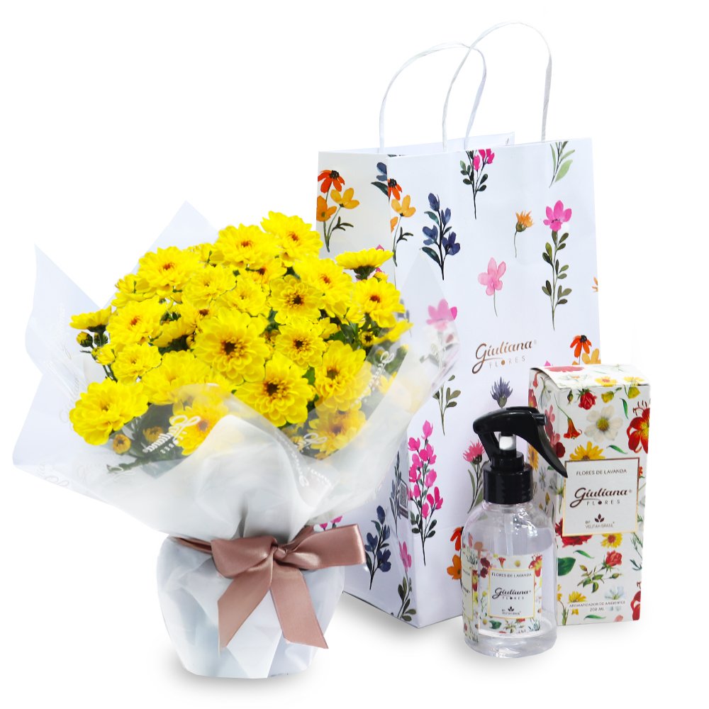 Margaridinha Amarela e Aromatizador Giuliana Flores na Bag Florescer