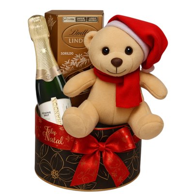 Kit Natalino com Urso e Chandon e Lindt