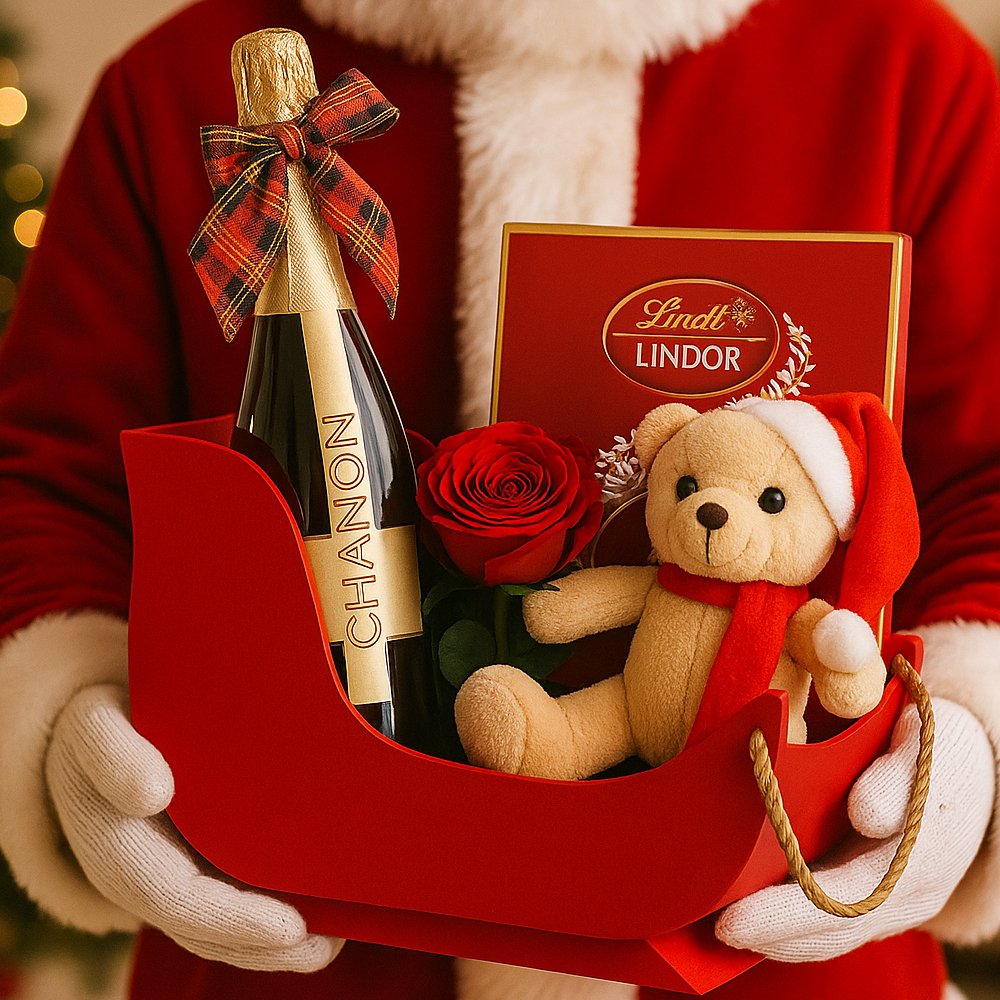 Kit Trenó de Natal com Bela Rosa Encantada