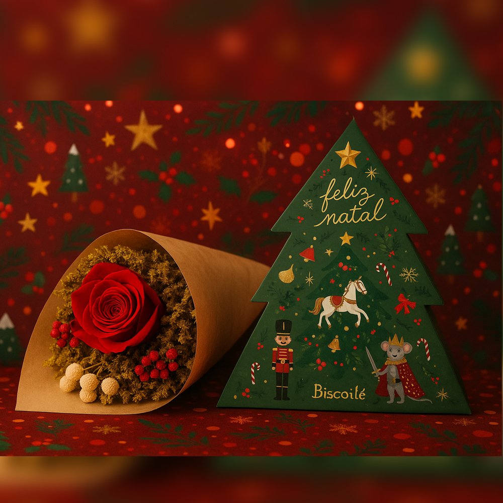 Buquê Partitura de Flores Secas e Árvore Speculoos Biscoitê