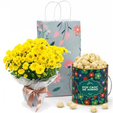Margaridinhas Amarelas e Pipoca Giuliana Flores na Bag Florescer