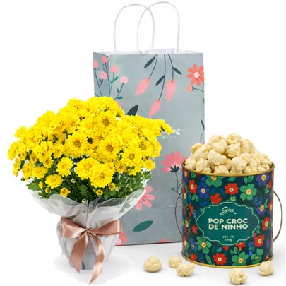 Margaridinhas Amarelas e Pipoca Giuliana Flores na Bag Florescer