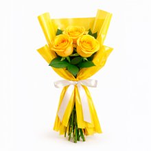 Buquê Trio de Rosas Amarelo