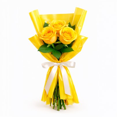 Buquê Trio de Rosas Amarelo