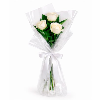 Buquê Trio de Rosas Branco