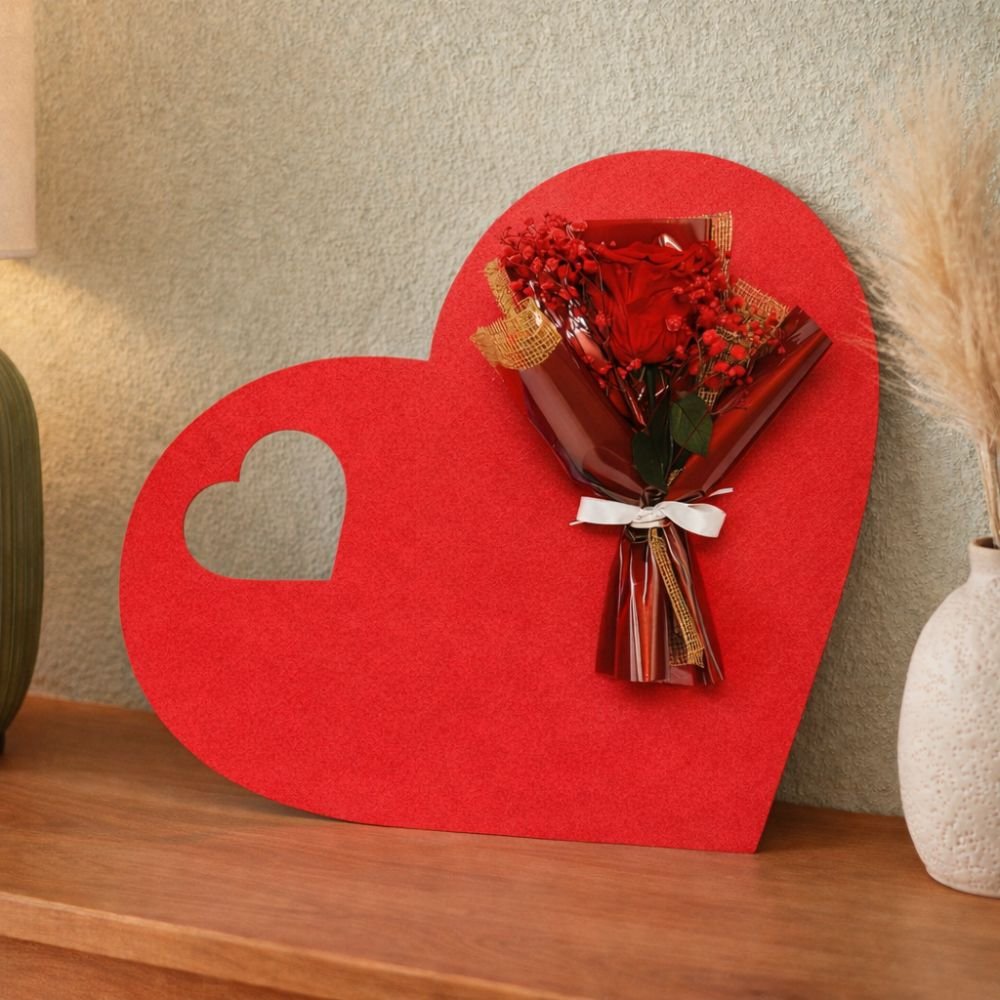 Rosa Encantada Vermelha - Coração Eterno