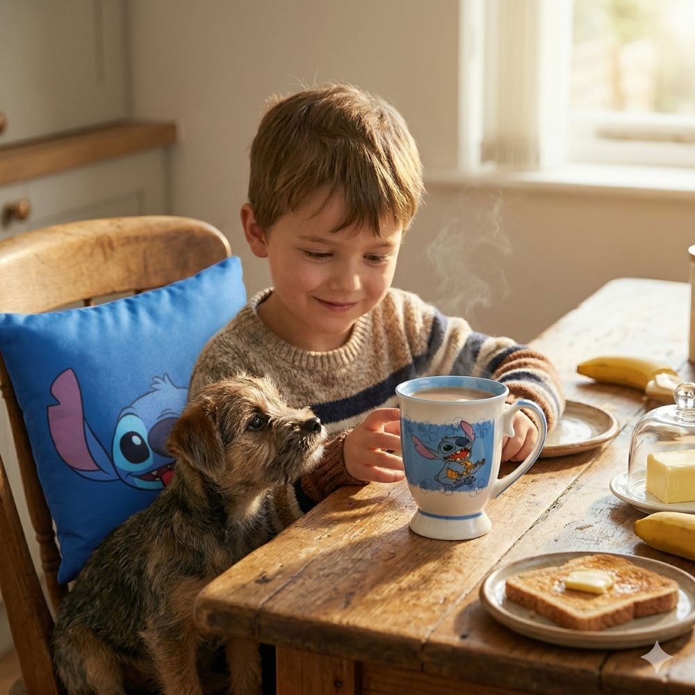 Kit Stitch Almofada Good Vibes e Caneca Royal