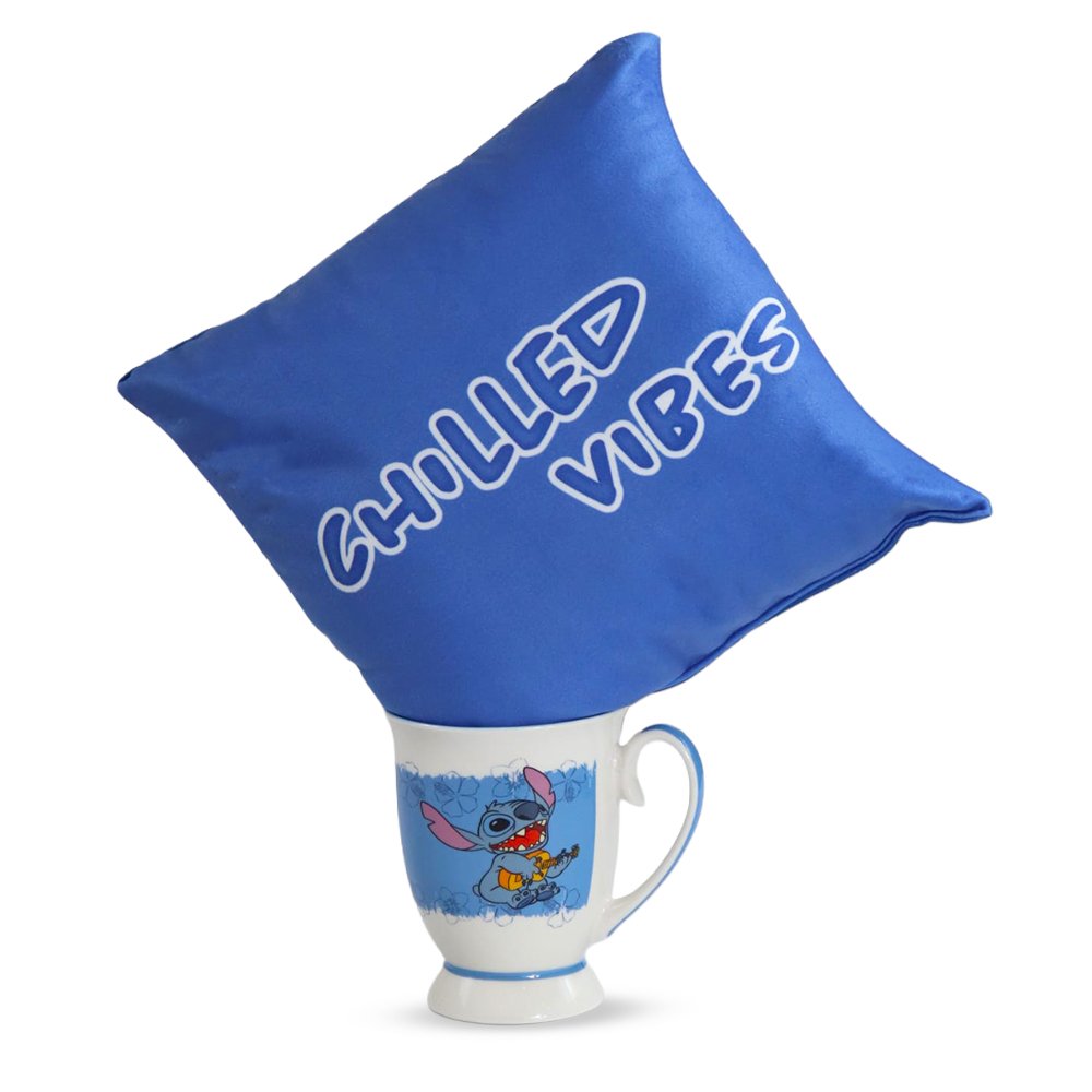 Kit Stitch Almofada Good Vibes e Caneca Royal