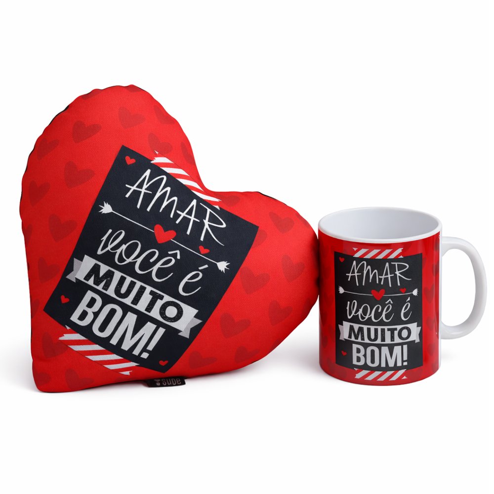 Caneca e Almofada Amar Você é Muito Bom