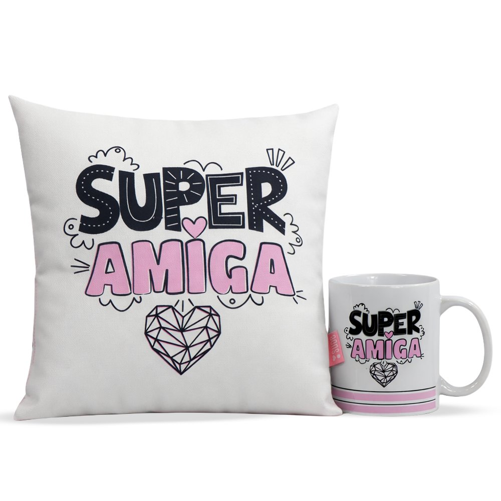 Caneca e Almofada Super Amiga