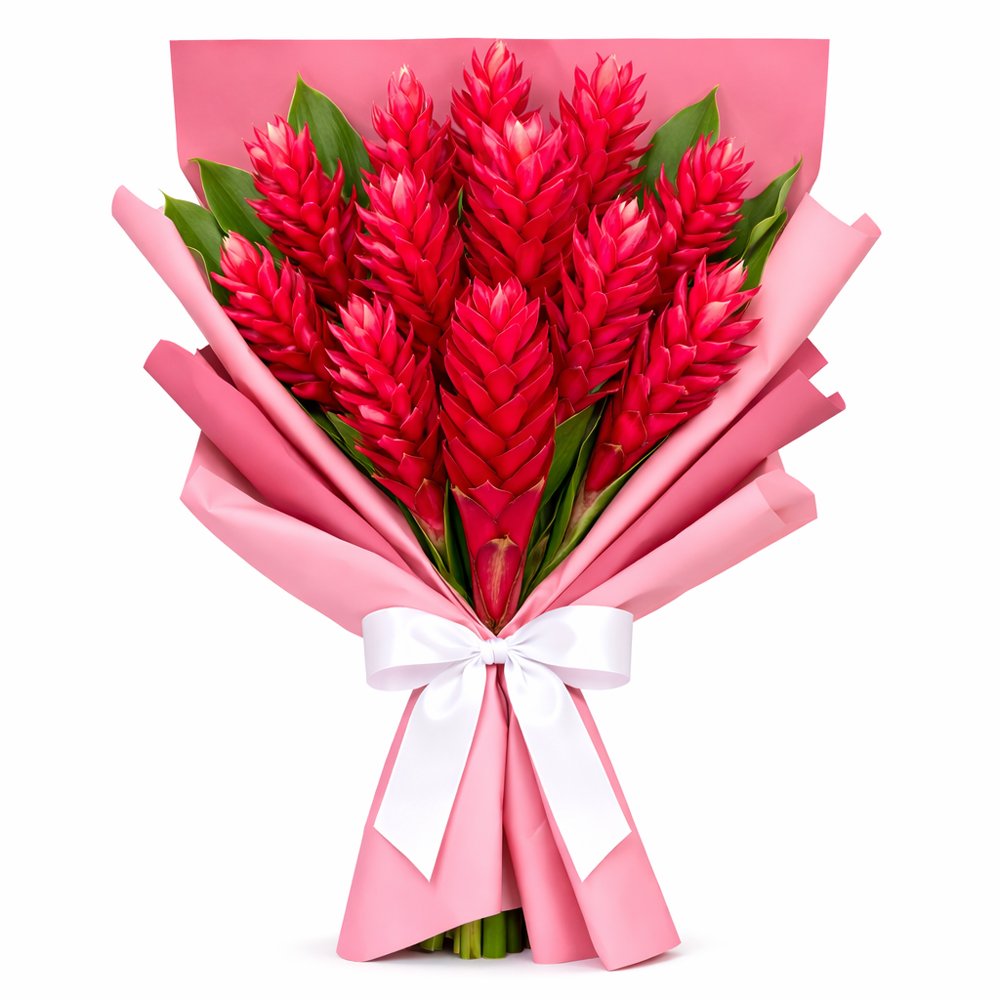 Buquê de 12 Alpinias Purpuratas Vermelhas