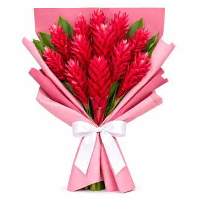 Buquê de 12 Alpinias Purpuratas Vermelhas