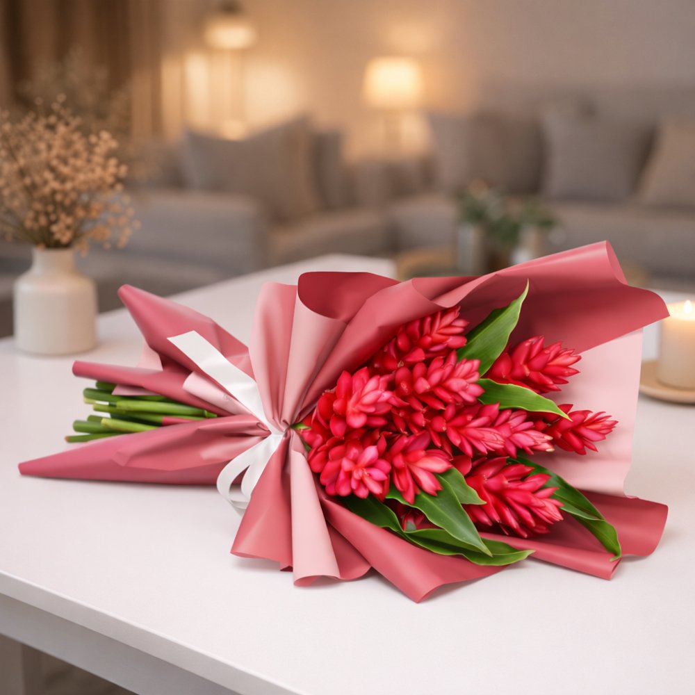 Buquê de 12 Alpinias Purpuratas Vermelhas