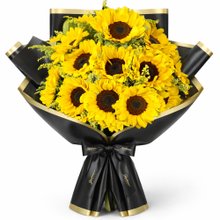 Radiante Buquê de 12 Girassóis