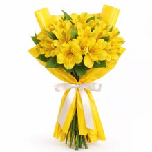 Buquê de Astromélias Amarelas - Serenidade