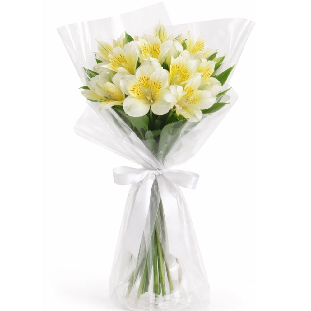 Buquê de Astromélias Brancas - Serenidade