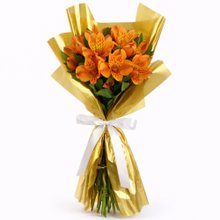 Buquê de Astromélias Laranja - Serenidade