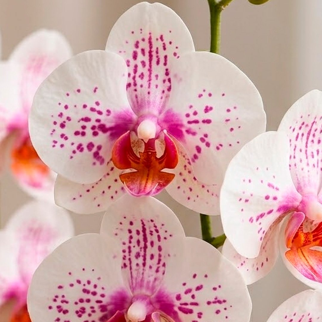 Orquídea Mesclada para Presente - Vaso Cuba Off White