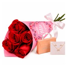 Imagem de Buquê de Rosas e Conjunto Morana - Especial de Maes