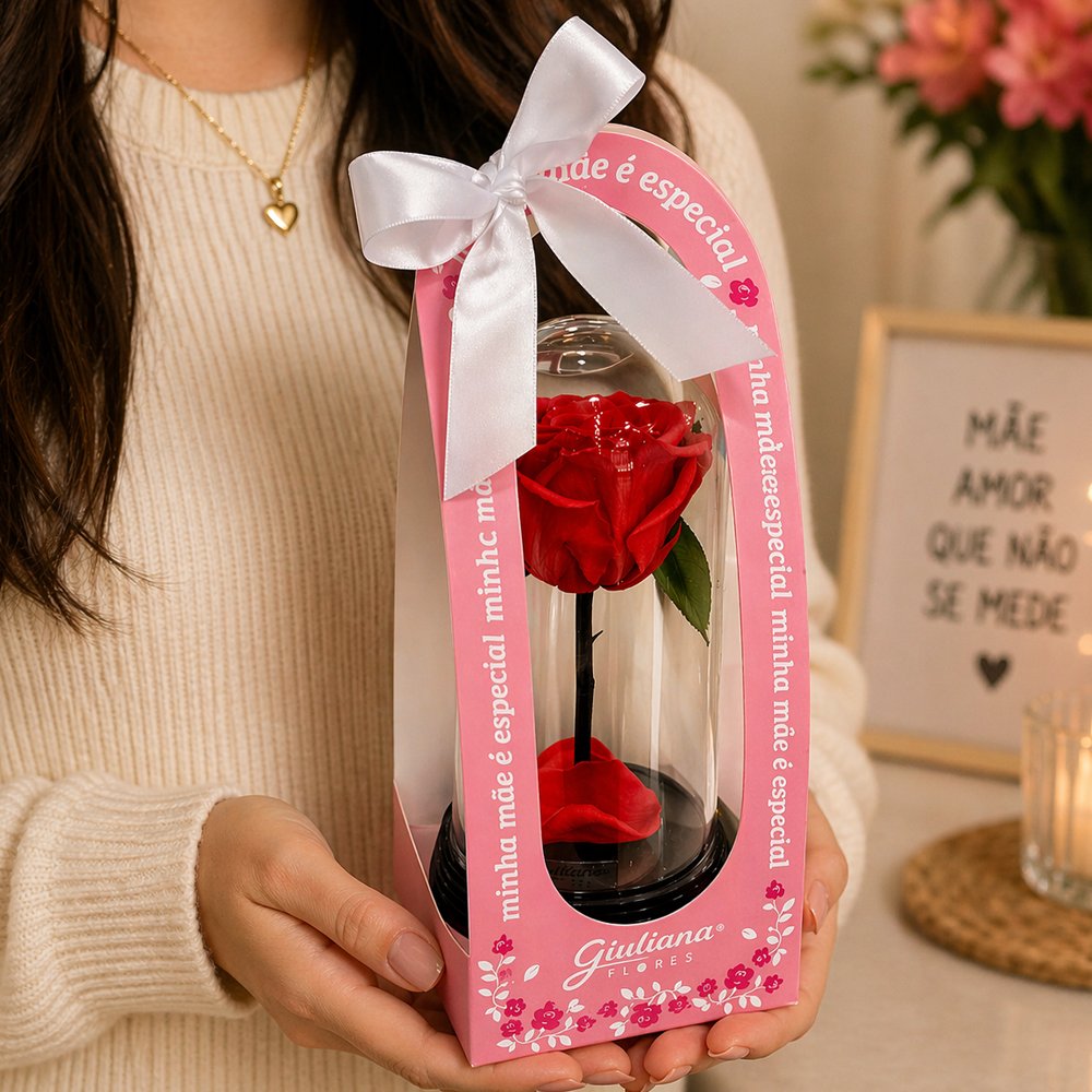 A Bela Rosa Encantada Vermelha - Mãe Laço de Amor