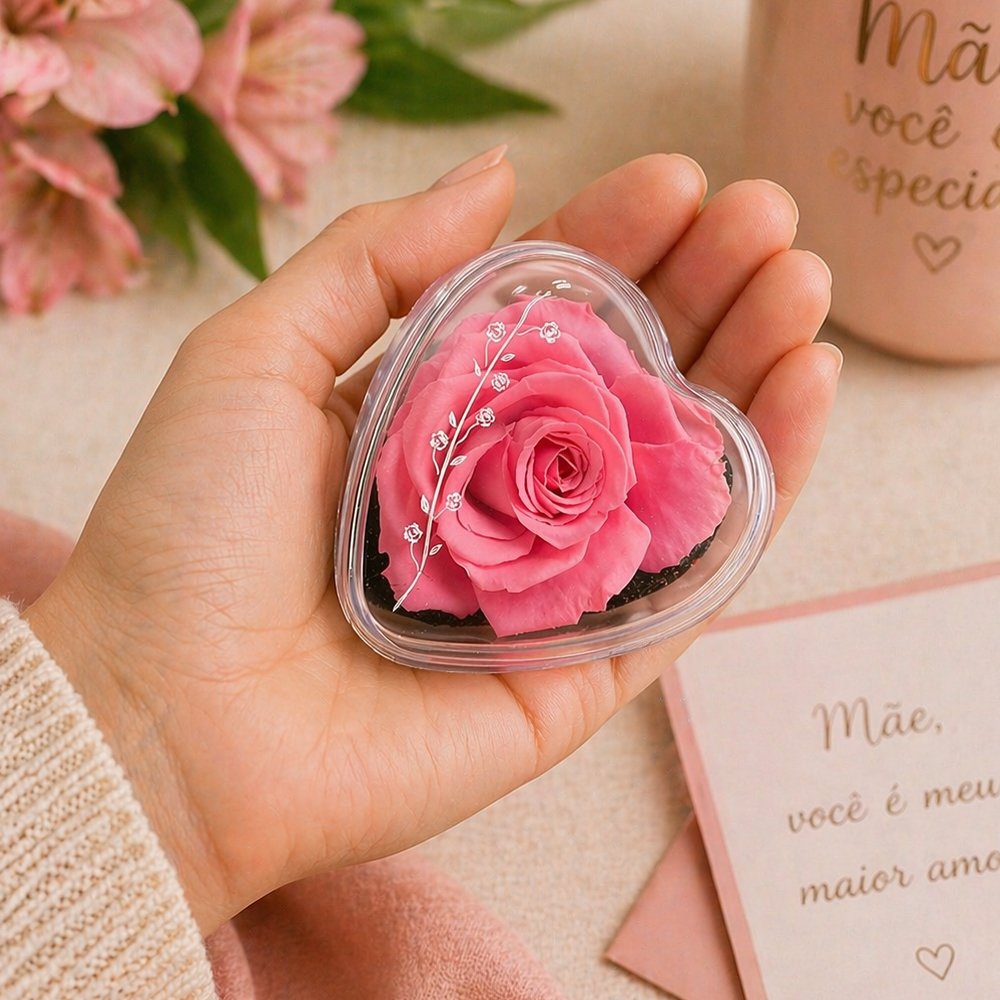 Mini Coração Encantado Cor de Rosa