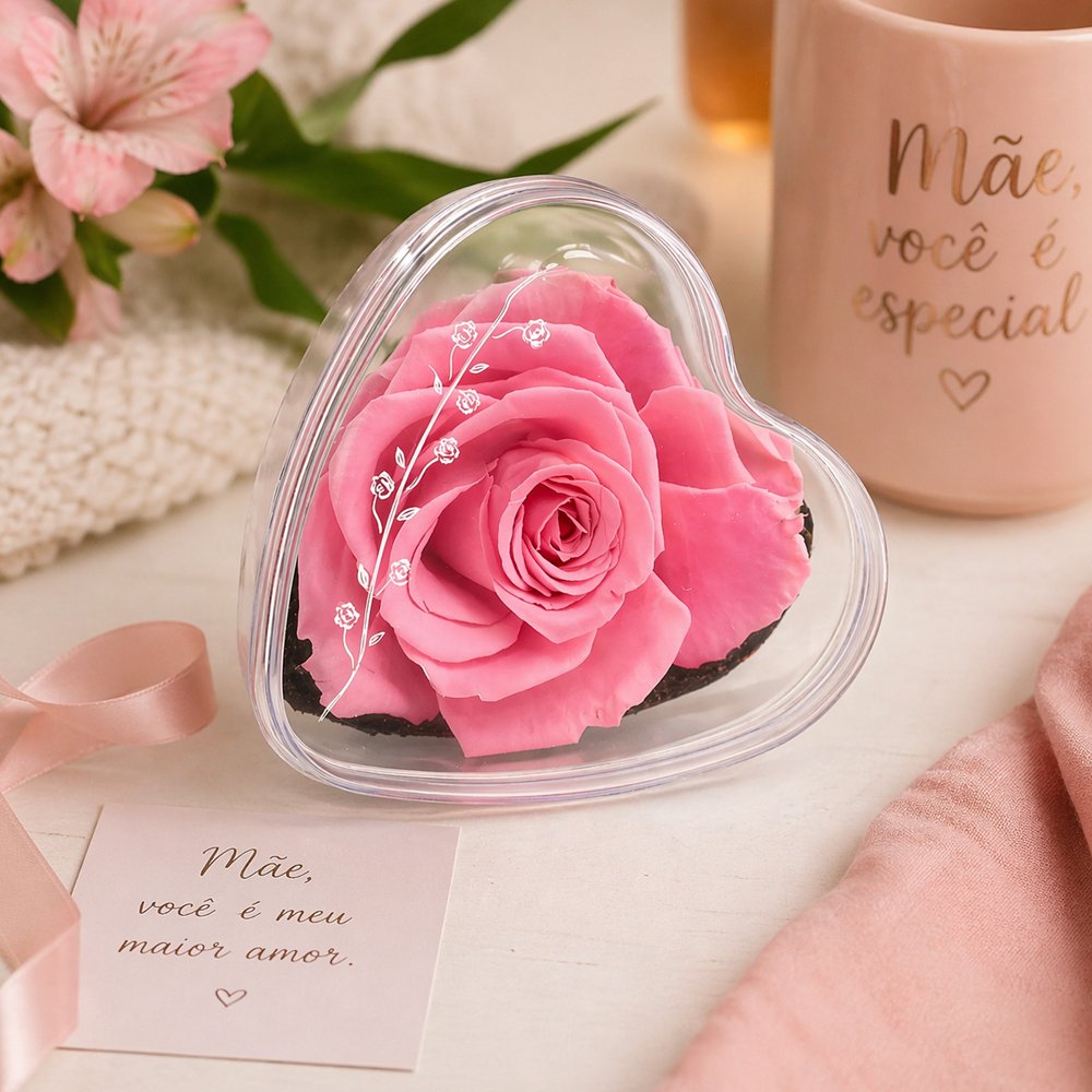 Mini Coração Encantado Cor de Rosa