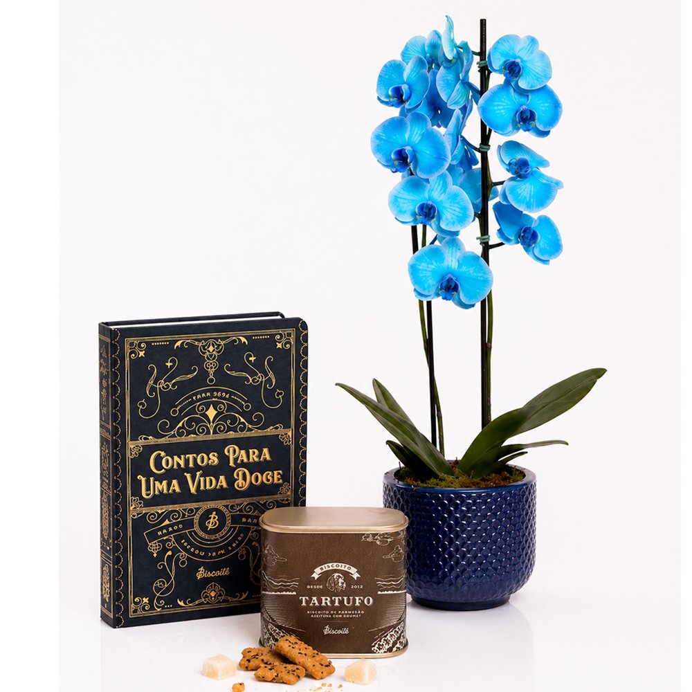 Orquídea Phalaenopsis Azul Decore e Biscoitê