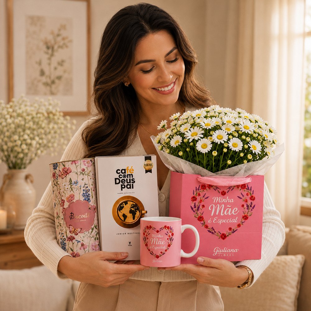 Kit Minha Mãe é Especial com Biscoitê e Livro Café com Deus Pai